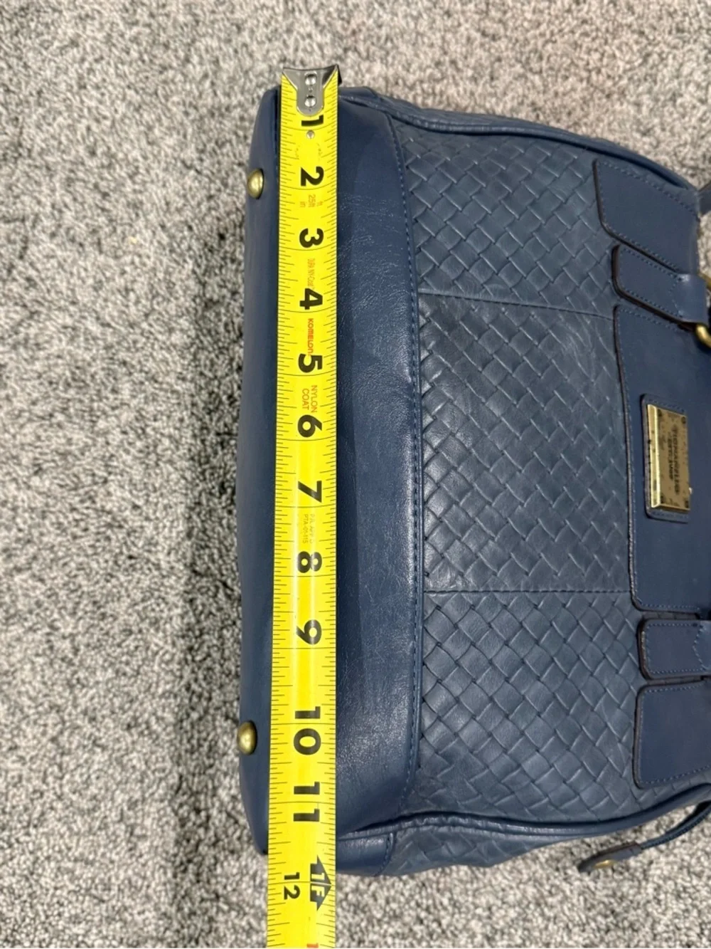 Blue Women's Woven Satchel Handbag